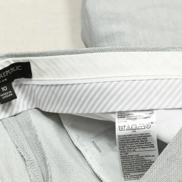 Banana Republic Women's Dress Pants Skinny Polyester Gray Size 10 Ryan Zip Solid - Picture 8 of 8